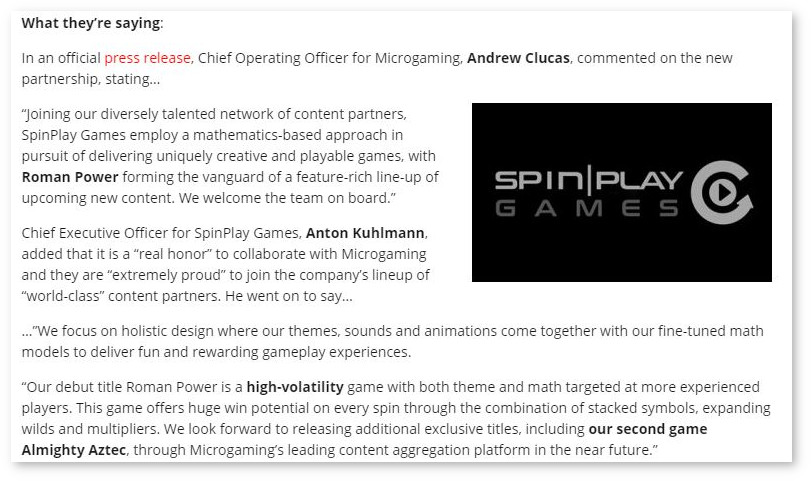 SpinPlay Games joins Microgaming